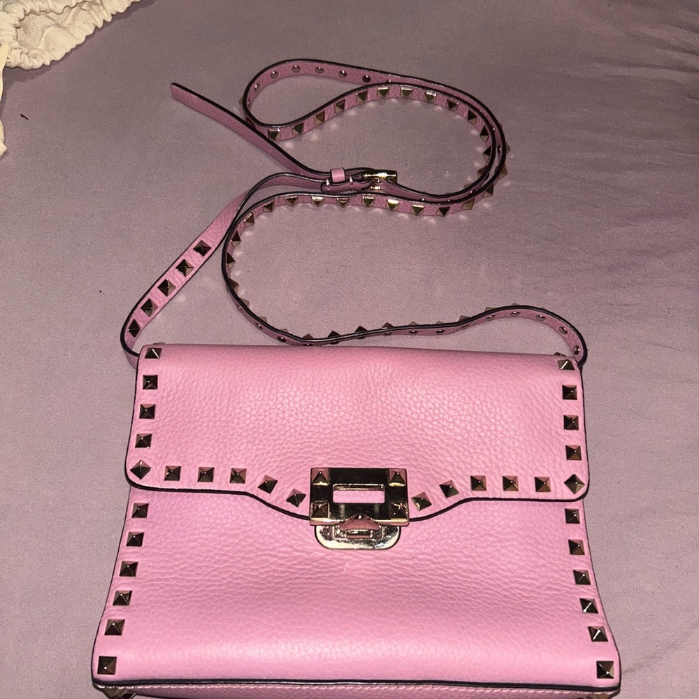 Valentino Pink Studded Crossbody Bag